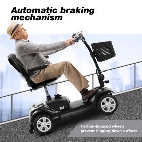 Four wheels Compact Travel Mobility Scooter with 300W Motor for Adult-300lbs,CHROME